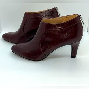Life Stride zip up dress heel bootie size 6.5 brown